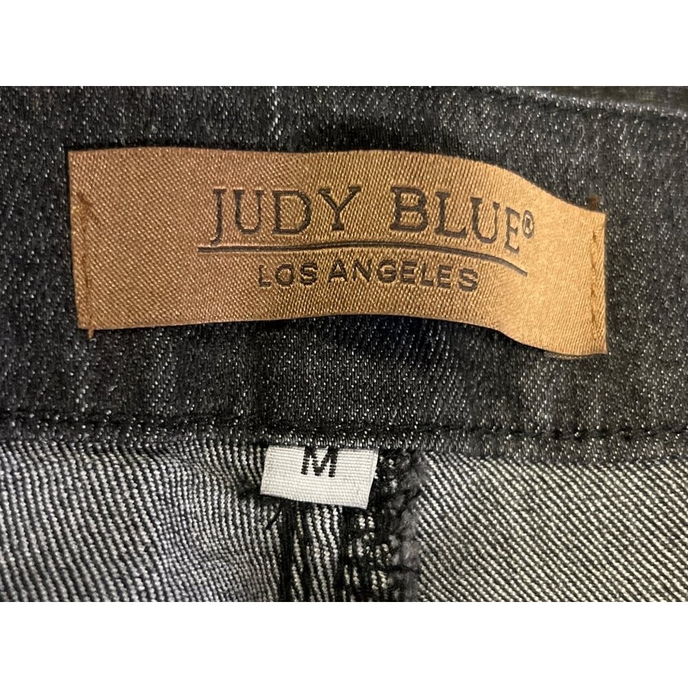 Judy Blue High Waist Black Jeans Womens M Lightweight Split Hem Stretch Denim - Picture 15 of 16